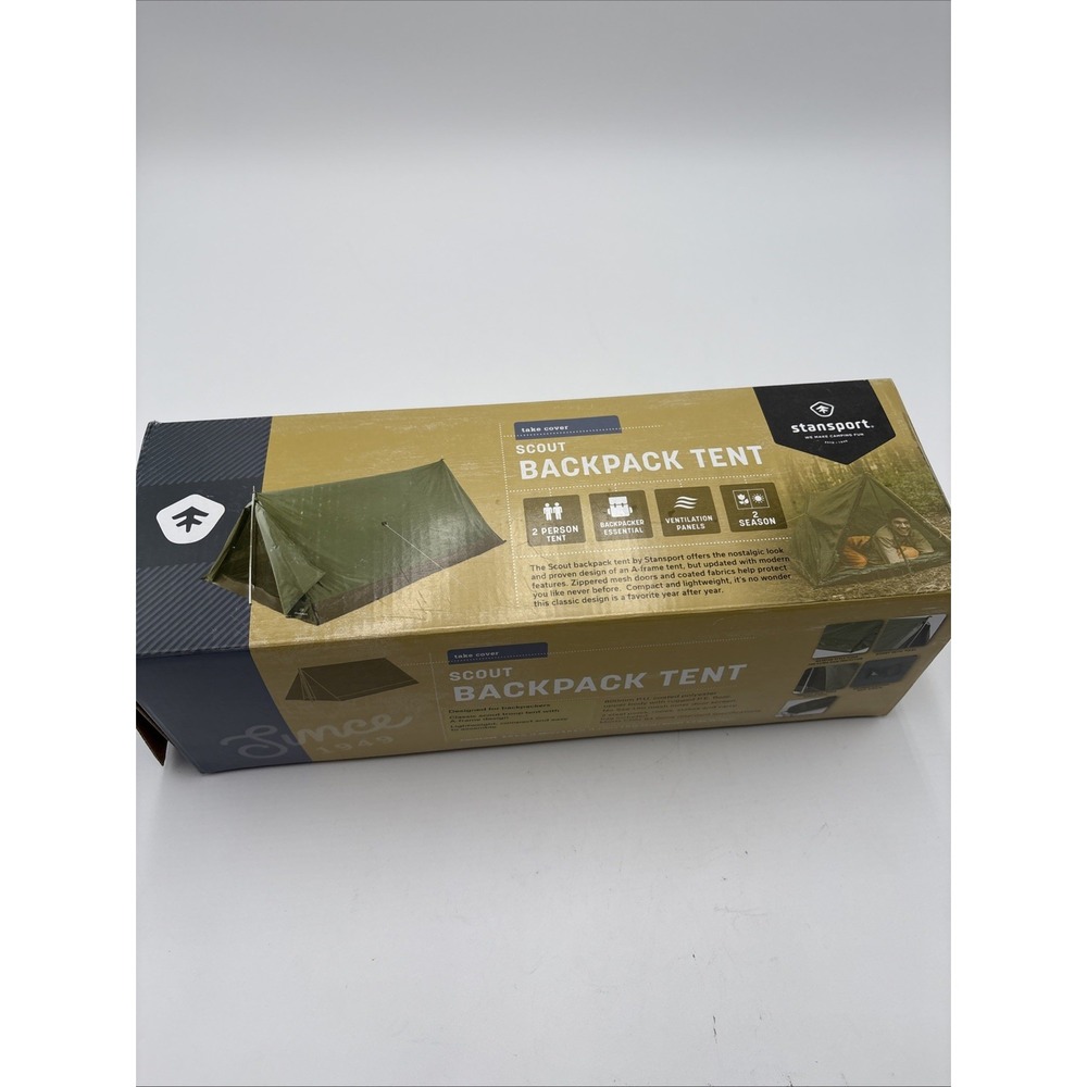 Stansport Scout Take Cover Backpack Tent New In Box 6ft 6in‎ By 4ft 6in 2 Person